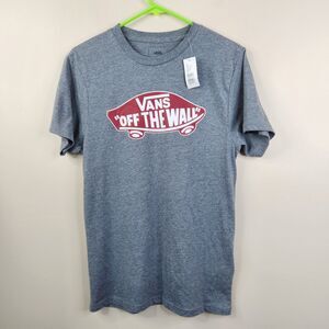 NEW Vans Mens Short Sleeve Classic Logo Crew Neck Slim Fit Tee Small